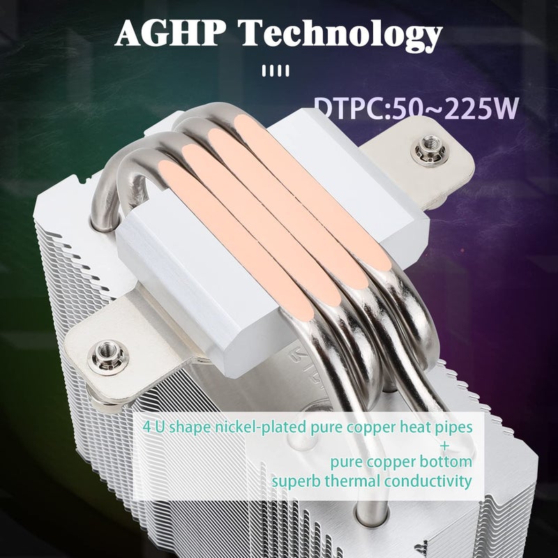 Thermalright مبرد الهواء للمعالج Assassin X120 Refined SE ARGB، 4 أنابيب حرارية، مروحة TL-C12C-S PWM، غطاء مبرد من الألمنيوم، تقنية AGHP، لدعم AMD AM4/AM5/Intel LGA 1150/1151/1155/1851/1200/1700 (SE ARGB) - Image 2
